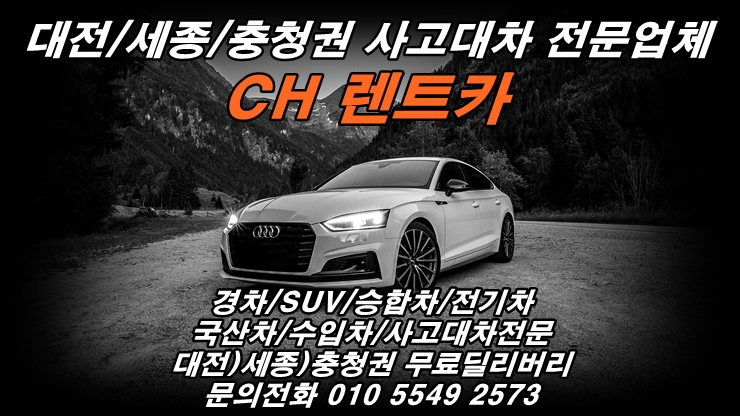  대전/세종/공주/계룡/옥천/천안/청주/논산/금산/무주 대전 사고 대차 세종렌트카 수입차 주는 렌트카