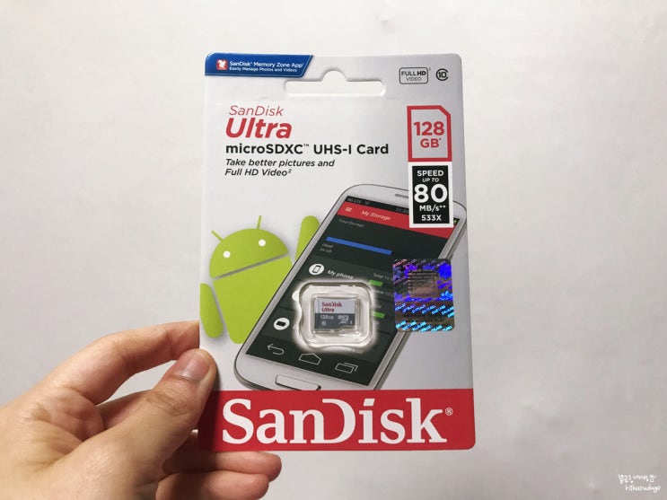  Sandisk micro SDXC CLASS10 UHS-I Ultra 80MB/s (128GB) 갤럭시탭에 장착해본 후기
