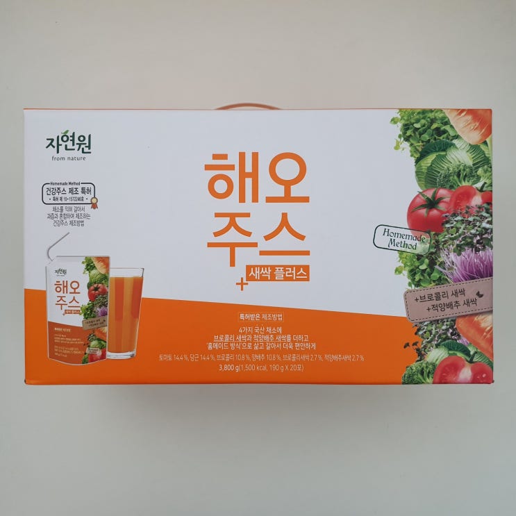  채소주스 야채주스 홈메이드방식 국산채소 자연원 해오주스새싹플러스