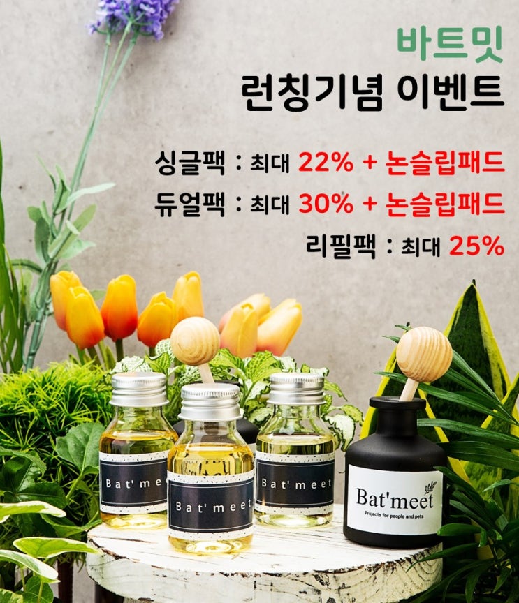  바트밋 천연 차량용디퓨져 런칭 안내!