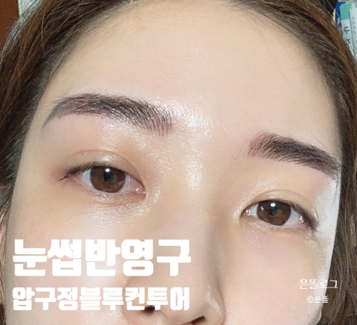 압구정반영구 전문 "블루컨투어"에서 눈썹 반영구 시술 받았어요 1차 후기