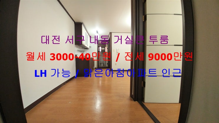  (LH 가능) 대전 서구 내동 맑은아침아파트 인근에 있는 거실큰 투룸 !! 전세 월세 모두 가능한 매물입니다 ^^