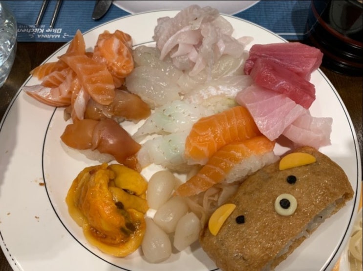  (해운대 우동) 마리나블루키친 - 주말 가족외식 추천 뷔페, 신선한 회와 초밥이 맛있는  마린시티 맛집^^