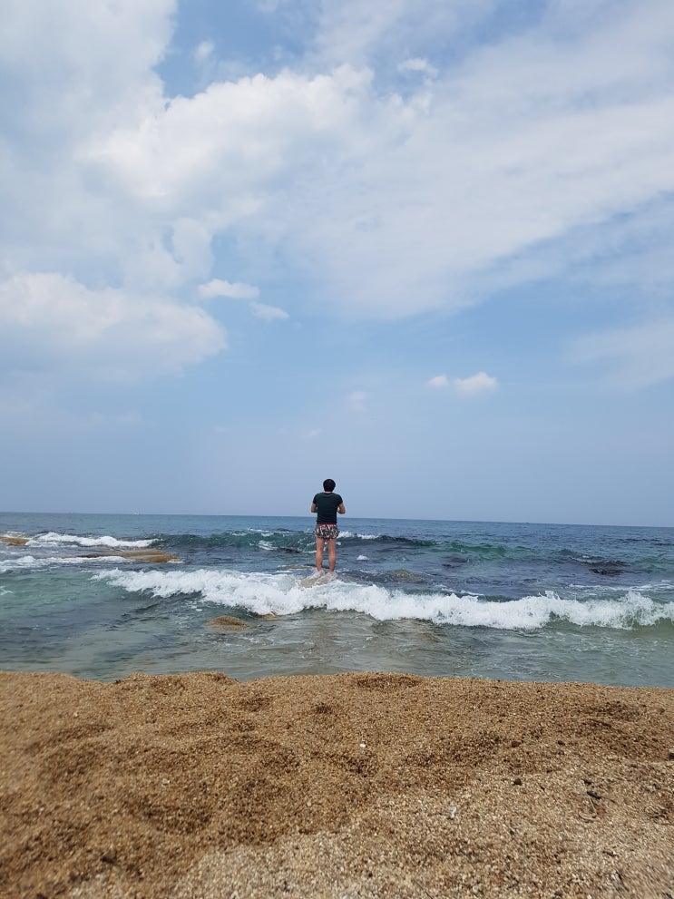  강릉 사천해변에서 해수욕장 물놀이 !