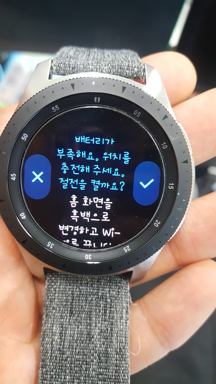 갤럭시워치 46mm +  Olytop Compatible Galaxy Watch 46mm 밴드(Woven/Dark Grey)