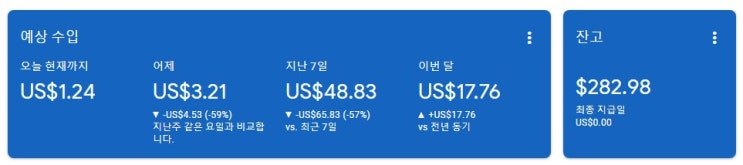  티스토리 블로그 애드센스 광고 수입 첫 정산 및 분석, 지급 계좌 등록 방법  출처