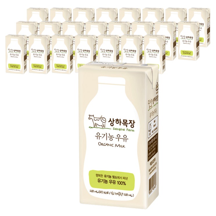  상하목장 유기농 우유, 200ml, 24팩