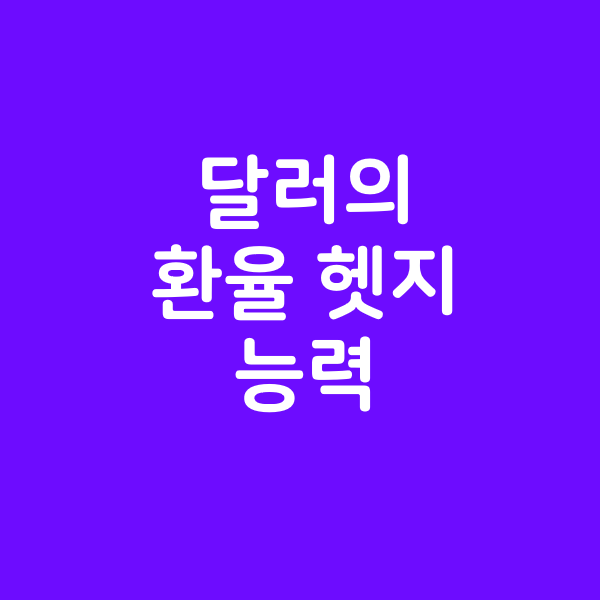 달러의 환율 헷지 능력 체감했습니다