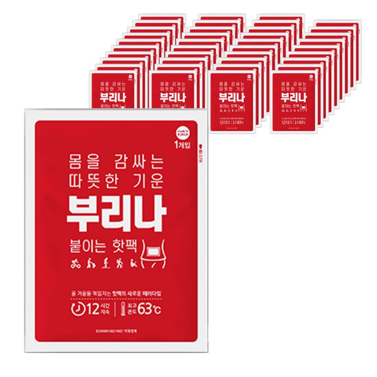  부리나 붙이는 핫팩 파스형 40g, 40개