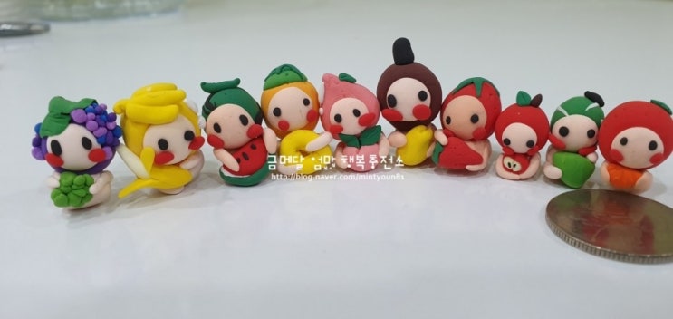  아이클레이로 만든 과일캐릭터