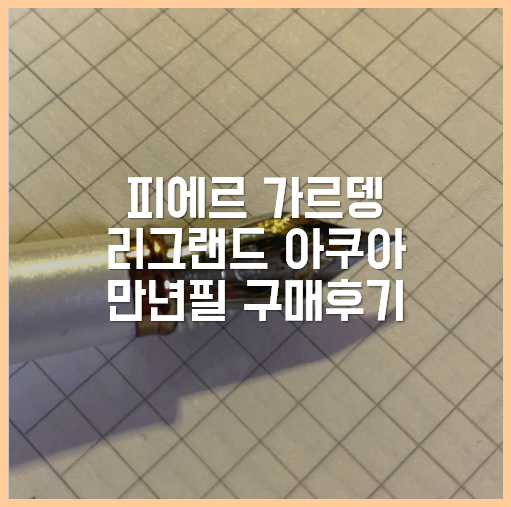 생애 첫 만년필 입문!! 디자인에 반한 피에르가르뎅 리그랜드 아쿠아 만년필 EF촉