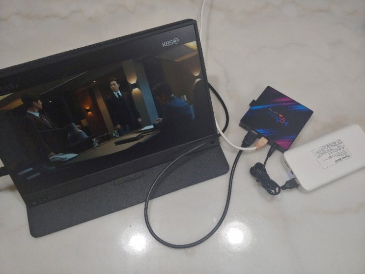 H96 Max 안드로이드 셋톱 TV Box를 이용한 포토블 휴대용 모니터 활용하기