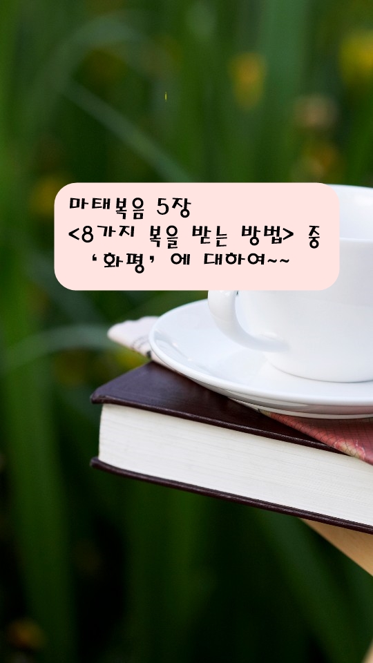  마태복음 5장 "화평"을 이루는 6가지 방법