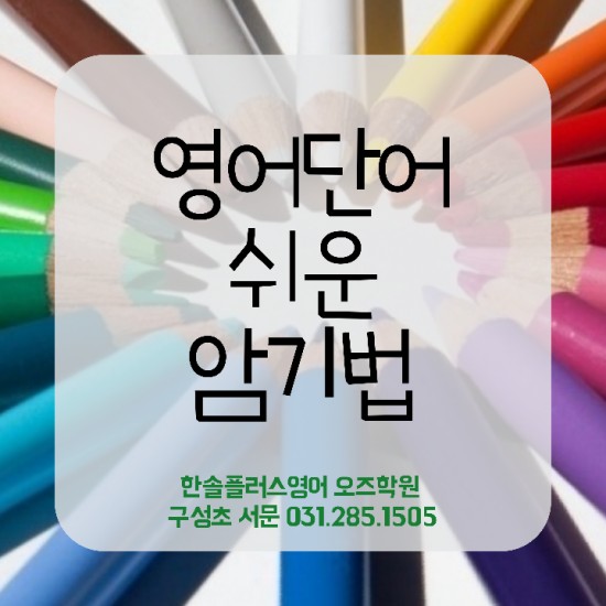  영어단어 외우기 - 언남동영어학원/마북동영어학원/구성초서문 웰더영어학원
