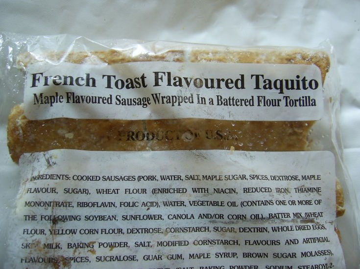 French Toast Flavoured Taquito Maple Flavoured Sausage