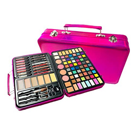  BR Carry 모든 Trunk 전문가용 메이크업 키트 - Eyeshadow Eyeliner Lip 스틱 올인원 클리어 케이스 (red, 상세 설명 참조0