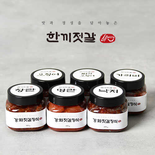 강화젓갈정식 한끼젓갈 젓갈세트, 6개입, 100g