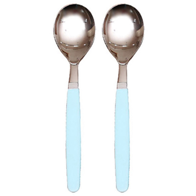  마호커트러리 아동용 숟가락, 스카이블루, 2개