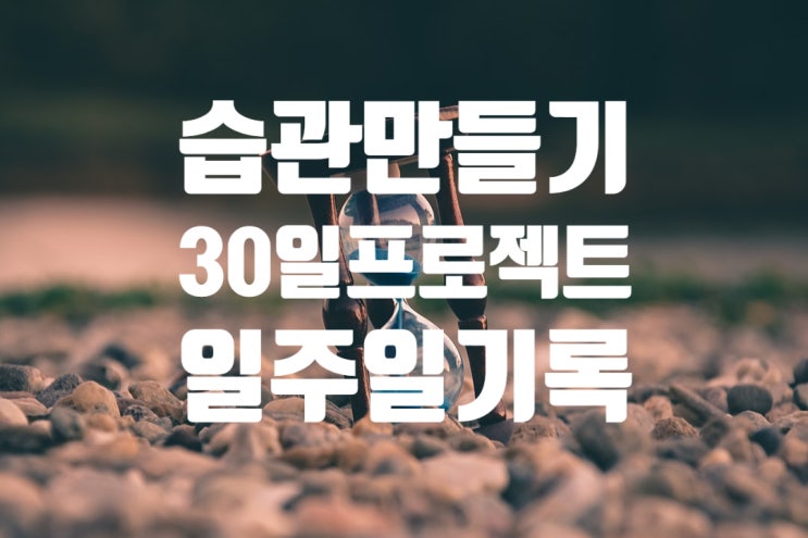  습관만들기 30일프로젝트 일주일간의 기록