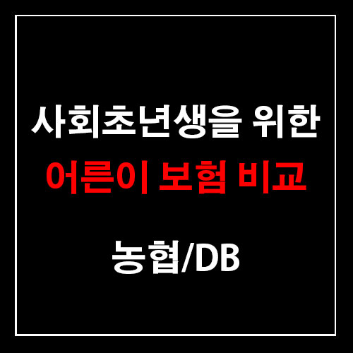  [농협, DB] 사회 초년생을 위한 어른이 보험 비교