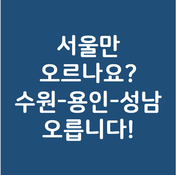  서울만 오르라는 법 있나! 수원-용인-성남도 오른다!