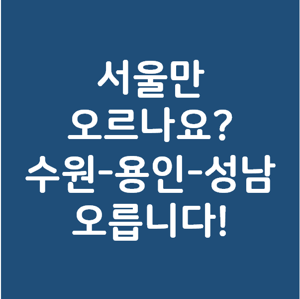 서울만 오르라는 법 있나! 수원-용인-성남도 오른다!