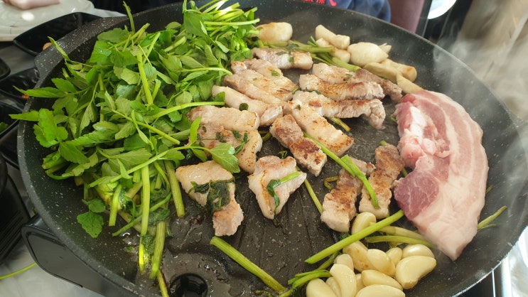  대구 팔공산맛집 향긋한 미나리 삼겹살 청산명가로 배터짐주의!!