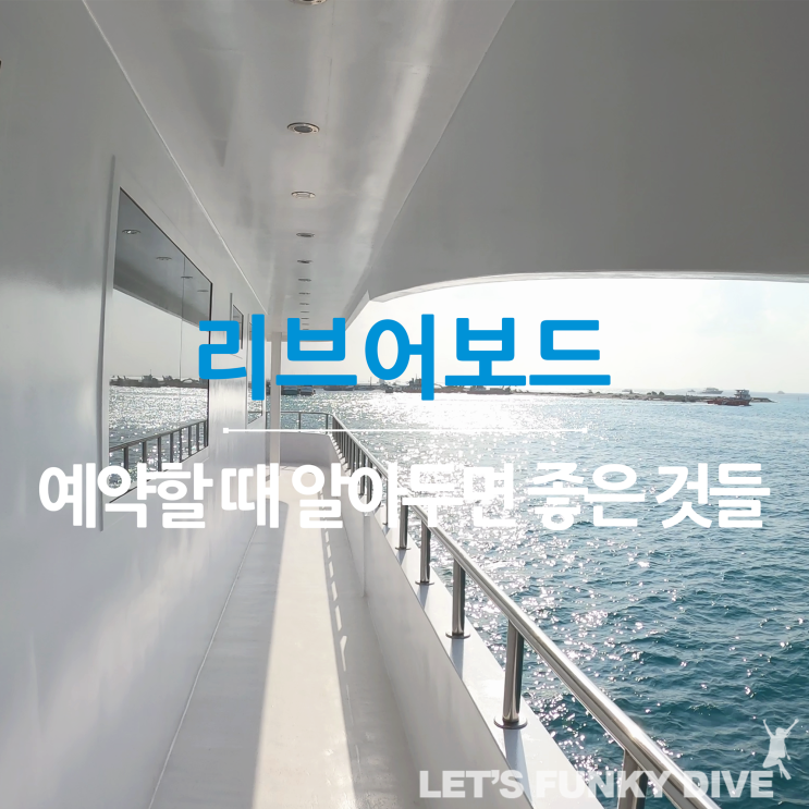  리브어보드) 예약할 때 알아두면 좋은 것들
