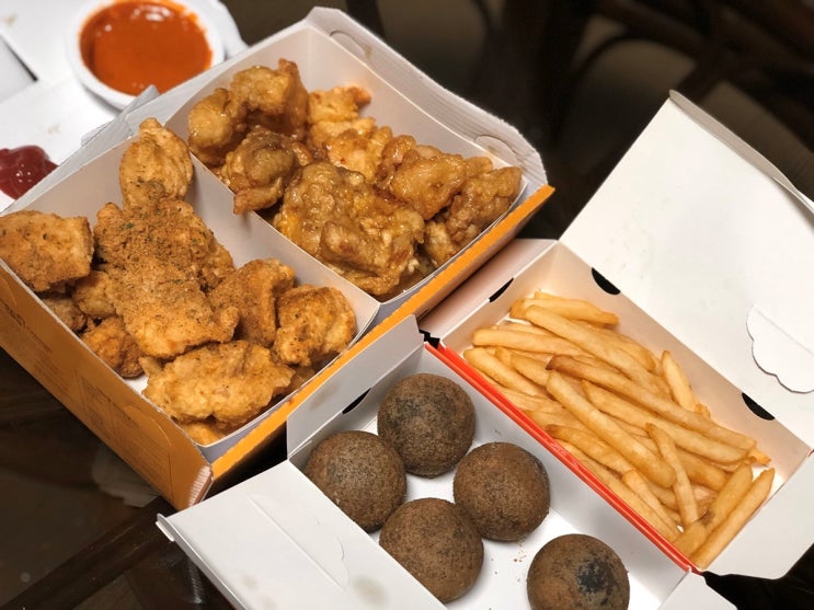  멕시카나 순살 치킨 :: 허니벌꿀 + 뿌리고 + 더블치즈볼 + 멕시감자