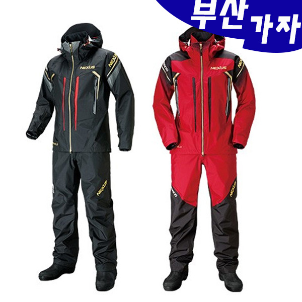  입으면 든든해요, 부산가자낚시-시마노 낚시복 RA-124S 터프 레인슈트, 블랙 