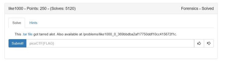  [PICO CTF 2019] like1000