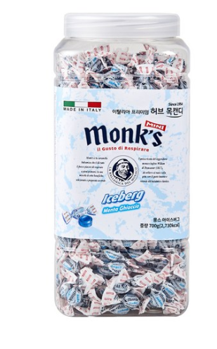  2020년 내일배송 파는곳  Monks 몽스 아이스버그 프리미엄 허브 목캔디   [14,350원]