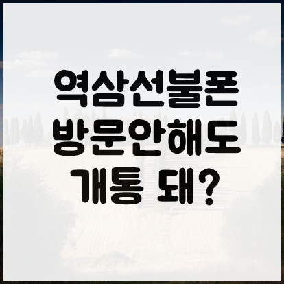  역삼선불폰 방문안해도 개통 가능합니다