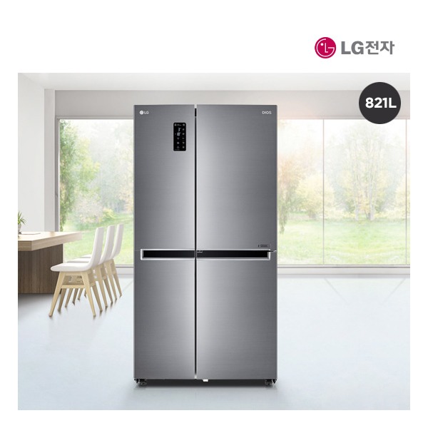 [세일] 821L LG DIOS 양문형 매직페이스 냉장고 메탈실버 (S831S32) 정품