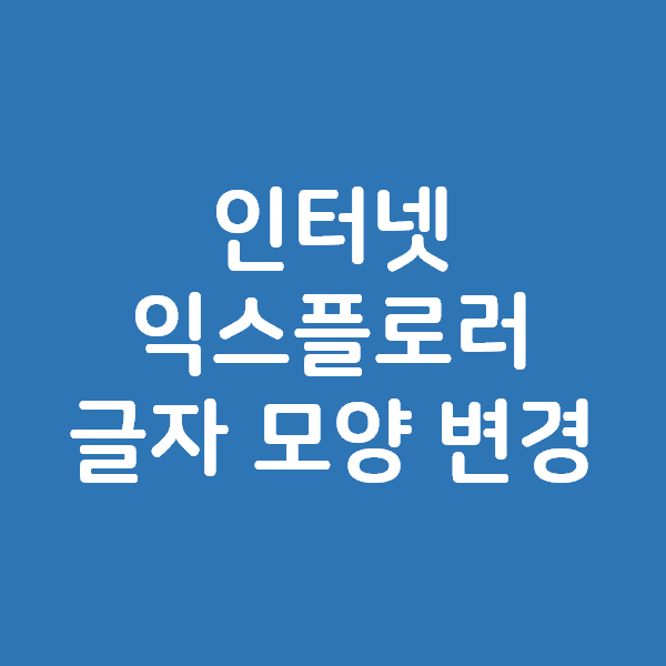 인터넷 익스플로러 글자 모양 변경