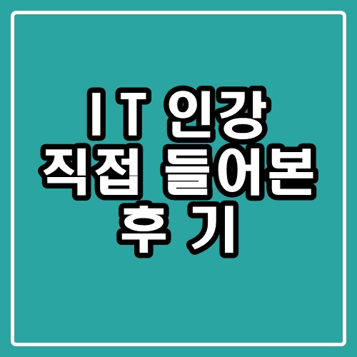  IT인강 : 온라인 강의로 공부한 후기