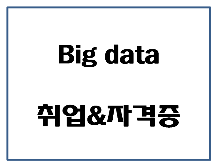 빅데이터 취업 준비 및 자격증 빅데이터 취업 준비 및 자격증