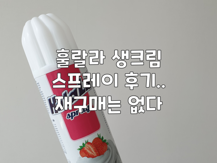  훌랄라 생크림 스프레이 후기.. 재구매는 없다