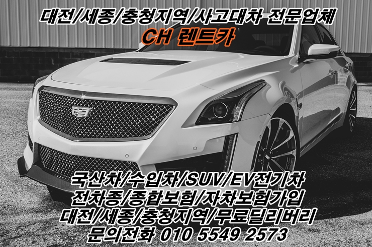  세종/대전 사고 대차 보험처리 차량 렌트