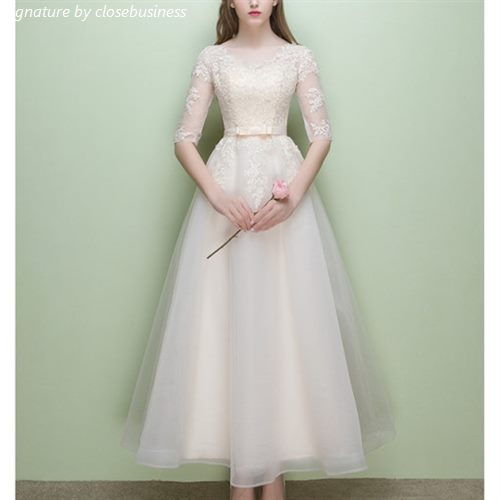 [할인정보] 미야야 샴페인 컬러 셀프 웨딩 드레스 -&gt; 43,000 원 100% 할인︎