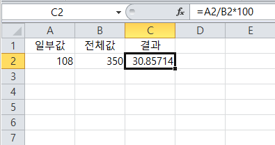  % 퍼센트 백분율 계산 방법
