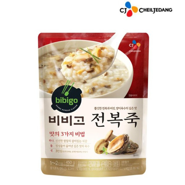  [쿠팡 로켓배송 물품] [CJ] 비비고 국/탕/찌개/죽 골라담기, 30.전복죽, 450g  판매 링크!
