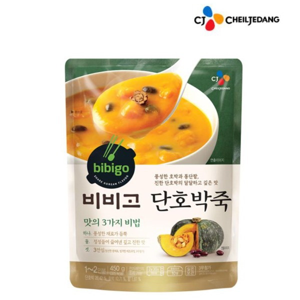  [쿠팡 로켓배송 물품] [CJ] 비비고 국/탕/찌개/죽 골라담기, 27.단호박죽, 450g  판매 링크!