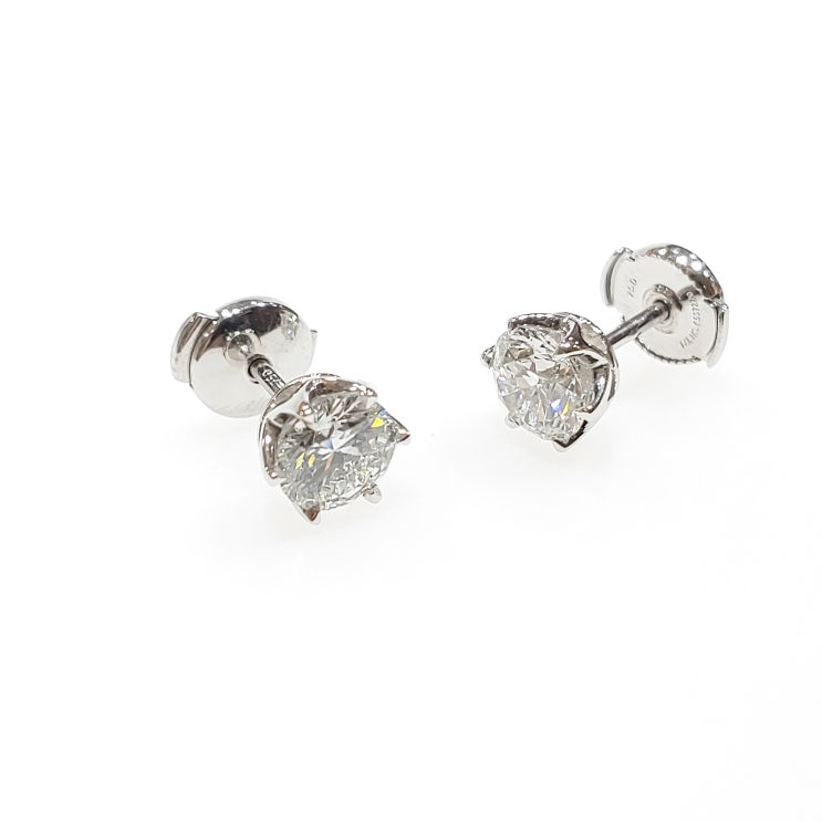  1캐럿 다이아몬드 귀걸이 1.02, 1.04CT F SI1 3EX