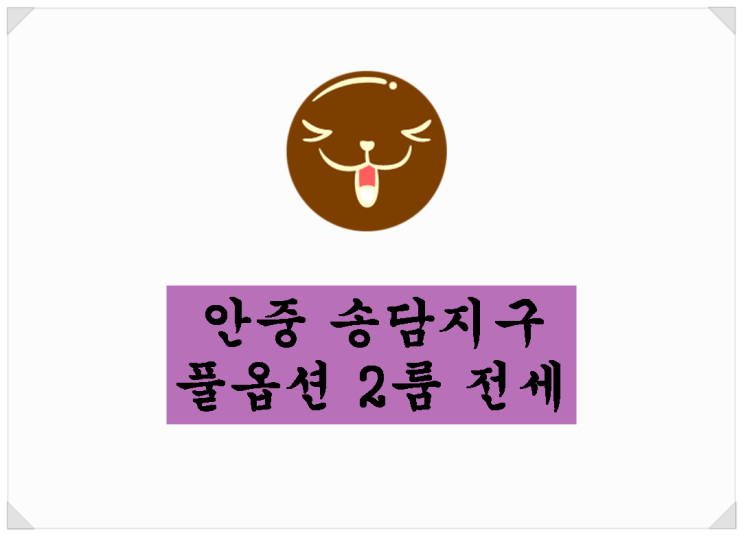  안중 송담지구 풀옵션 2룸 전세. 넓은 거실~
