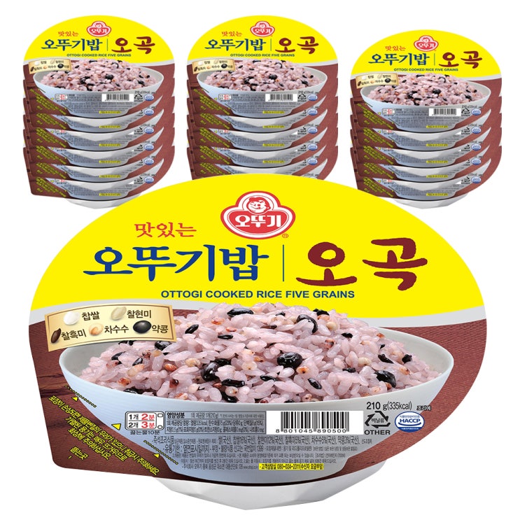 [쿠팡 로켓배송 물품] 맛있는 오뚜기밥 오곡, 210g, 18개  판매 링크!