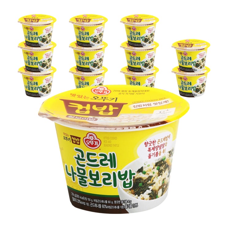 [쿠팡 로켓배송 물품] 오뚜기 맛있는 오뚜기 컵밥 곤드레 나물보리밥, 214g, 12개입  판매 링크!