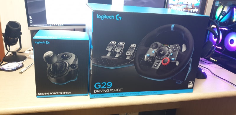 레이싱휠 Logitech G29 + H 시프터 개봉, 장착, 간단 후기 : 네이버 블로그