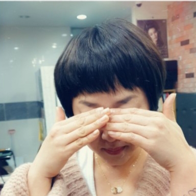  숏컷볼륨매직 다크브라운염색