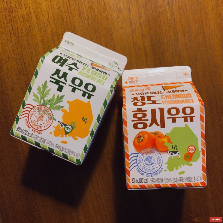  푸르밀 여수쑥우유 & 청도홍시우유 | 돈 낭비다 먹지 말자 (퉤